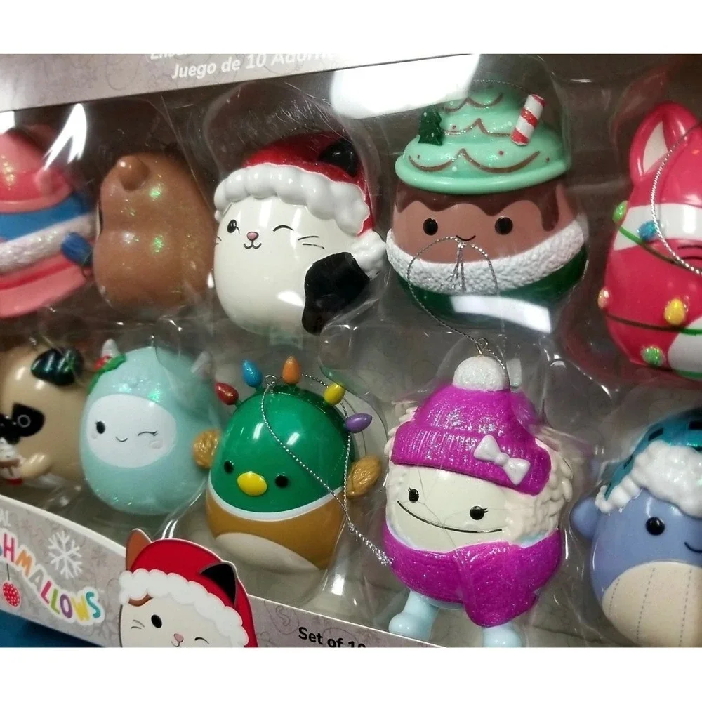 NIB!‎ Squishmallows Christmas Ornament Set of 10 Cam Avery Zozo Fifi Hans 17850